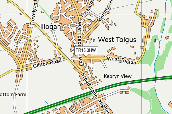 TR15 3HW map - OS VectorMap District (Ordnance Survey)