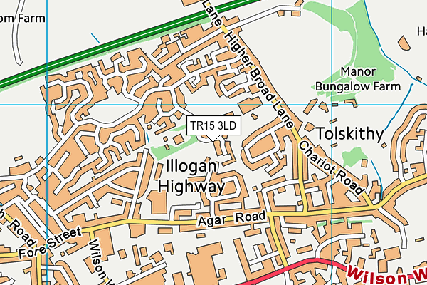 TR15 3LD map - OS VectorMap District (Ordnance Survey)