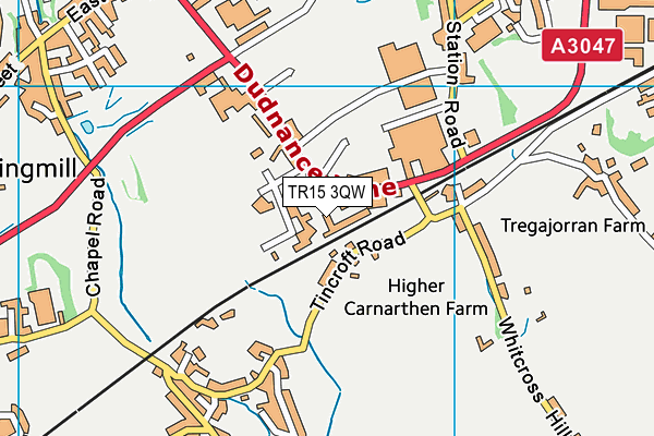 TR15 3QW map - OS VectorMap District (Ordnance Survey)