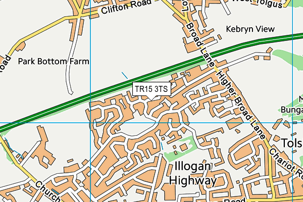 TR15 3TS map - OS VectorMap District (Ordnance Survey)