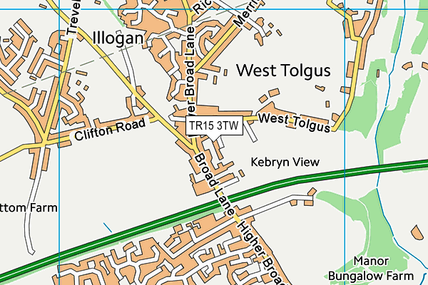 TR15 3TW map - OS VectorMap District (Ordnance Survey)