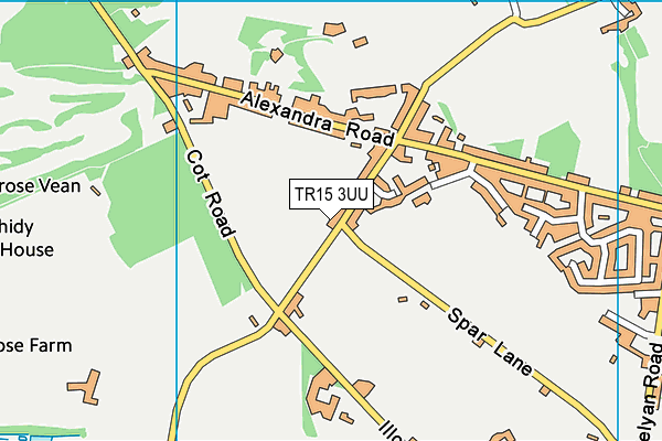 TR15 3UU map - OS VectorMap District (Ordnance Survey)