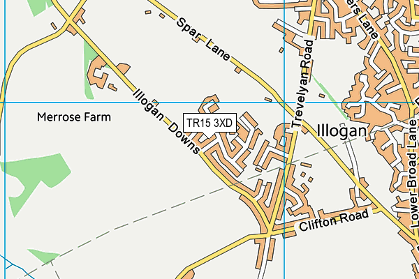 TR15 3XD map - OS VectorMap District (Ordnance Survey)