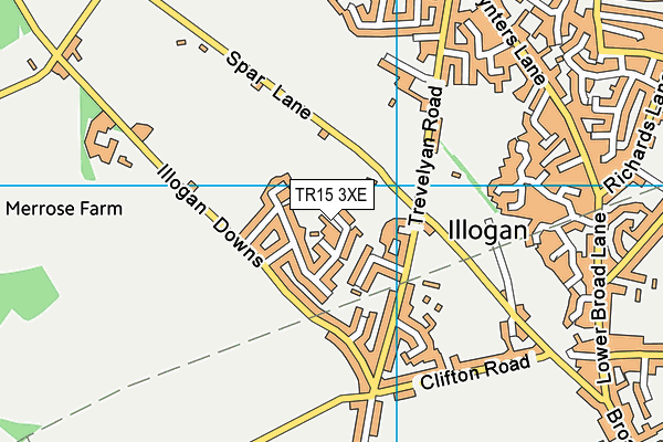 TR15 3XE map - OS VectorMap District (Ordnance Survey)