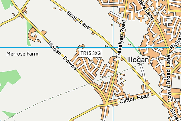 TR15 3XG map - OS VectorMap District (Ordnance Survey)