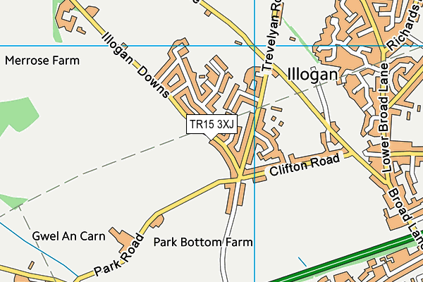 TR15 3XJ map - OS VectorMap District (Ordnance Survey)