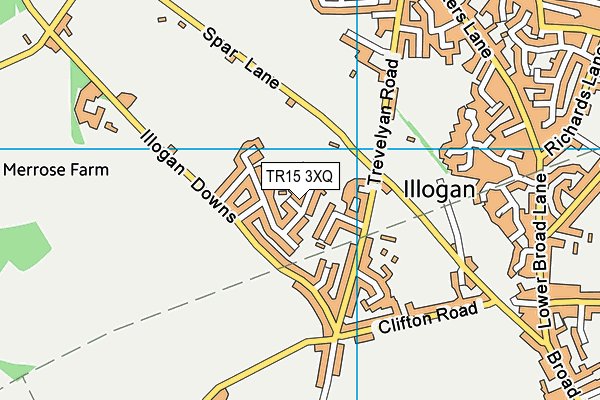 TR15 3XQ map - OS VectorMap District (Ordnance Survey)