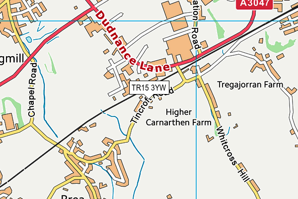 TR15 3YW map - OS VectorMap District (Ordnance Survey)