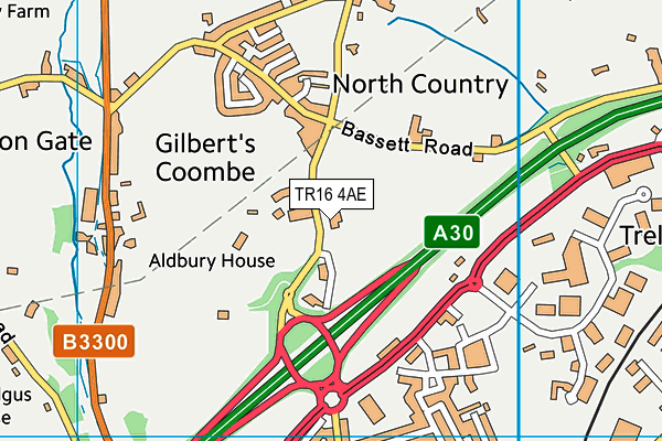 TR16 4AE map - OS VectorMap District (Ordnance Survey)