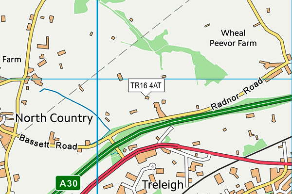 TR16 4AT map - OS VectorMap District (Ordnance Survey)