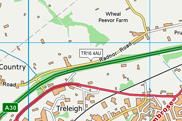 TR16 4AU map - OS VectorMap District (Ordnance Survey)