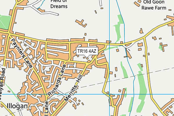 TR16 4AZ map - OS VectorMap District (Ordnance Survey)
