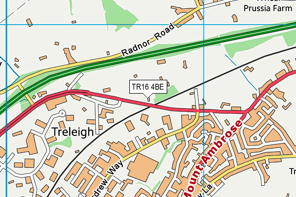 TR16 4BE map - OS VectorMap District (Ordnance Survey)