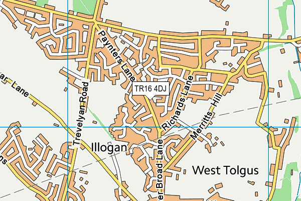 TR16 4DJ map - OS VectorMap District (Ordnance Survey)