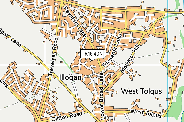 TR16 4DN map - OS VectorMap District (Ordnance Survey)