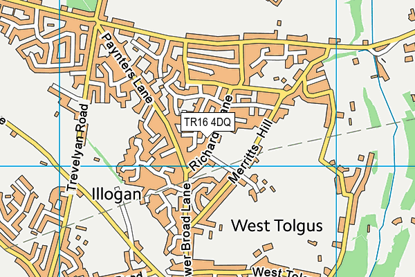 TR16 4DQ map - OS VectorMap District (Ordnance Survey)
