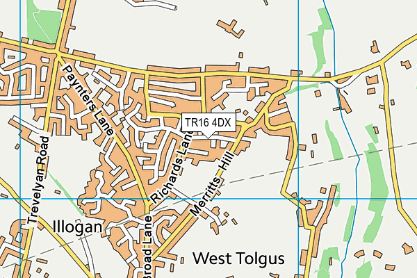 TR16 4DX map - OS VectorMap District (Ordnance Survey)