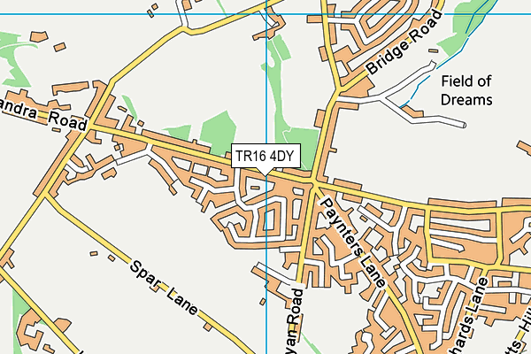 TR16 4DY map - OS VectorMap District (Ordnance Survey)