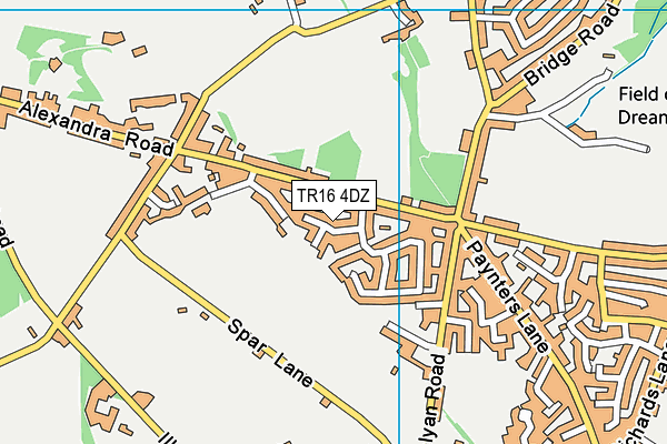 TR16 4DZ map - OS VectorMap District (Ordnance Survey)