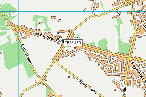 TR16 4ED map - OS VectorMap District (Ordnance Survey)