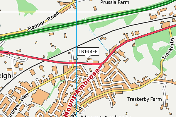 TR16 4FF map - OS VectorMap District (Ordnance Survey)