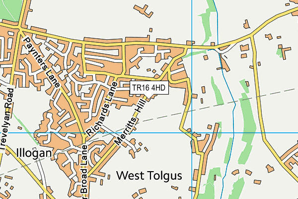 TR16 4HD map - OS VectorMap District (Ordnance Survey)