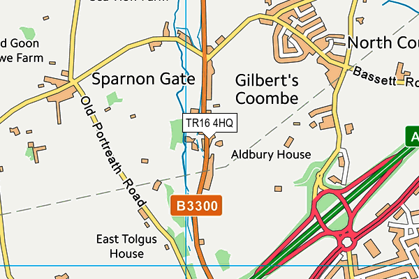 TR16 4HQ map - OS VectorMap District (Ordnance Survey)