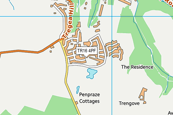 TR16 4PF map - OS VectorMap District (Ordnance Survey)