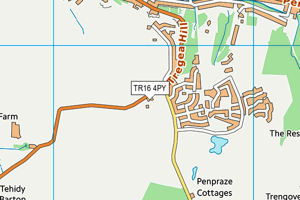 TR16 4PY map - OS VectorMap District (Ordnance Survey)