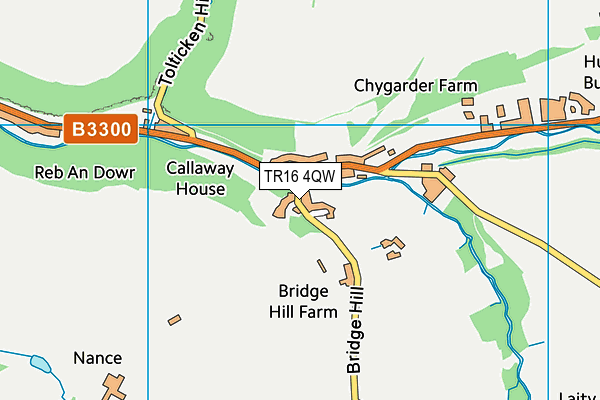 Harris Mill Village Hall (Closed) map (TR16 4QW) - OS VectorMap District (Ordnance Survey)