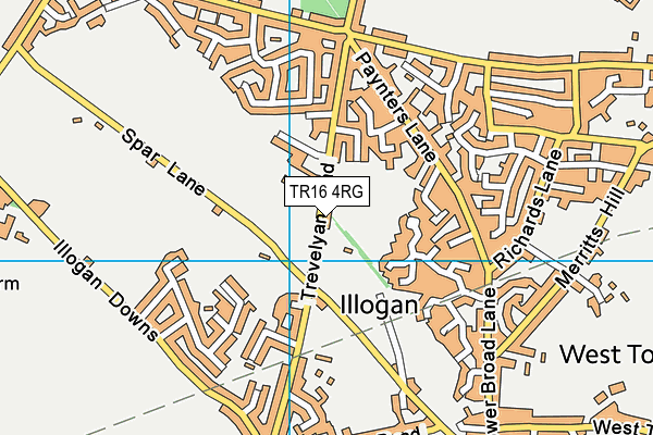 TR16 4RG map - OS VectorMap District (Ordnance Survey)