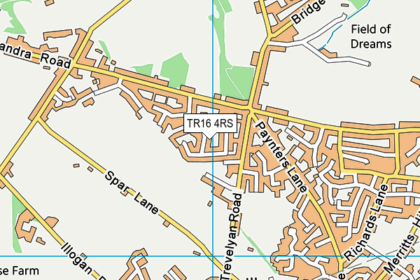 TR16 4RS map - OS VectorMap District (Ordnance Survey)
