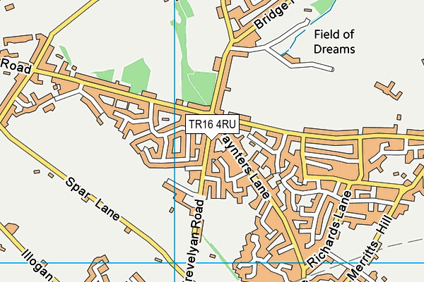 TR16 4RU map - OS VectorMap District (Ordnance Survey)