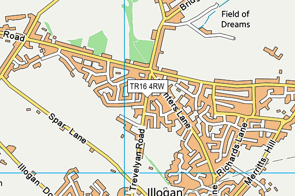 TR16 4RW map - OS VectorMap District (Ordnance Survey)