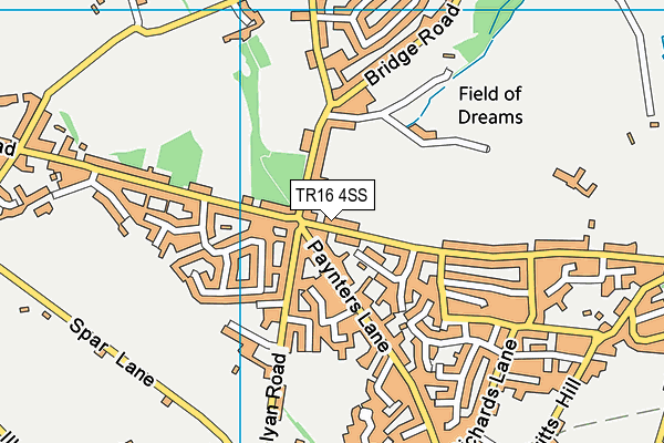 TR16 4SS map - OS VectorMap District (Ordnance Survey)