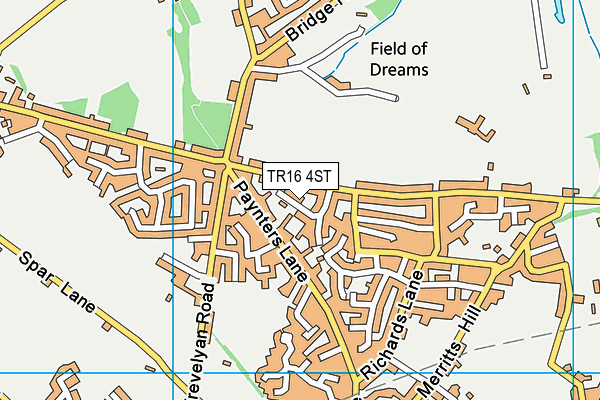 TR16 4ST map - OS VectorMap District (Ordnance Survey)