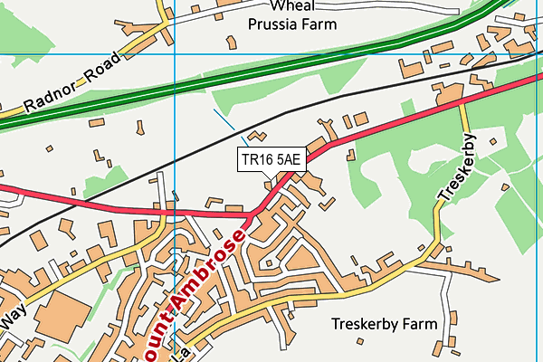 TR16 5AE map - OS VectorMap District (Ordnance Survey)