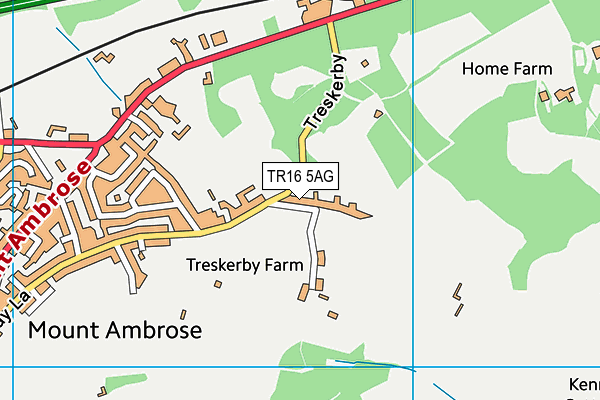 TR16 5AG map - OS VectorMap District (Ordnance Survey)