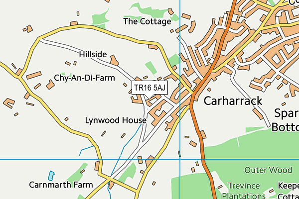 TR16 5AJ map - OS VectorMap District (Ordnance Survey)