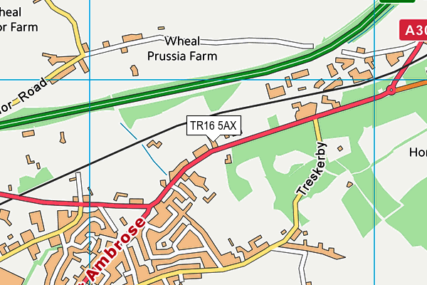 TR16 5AX map - OS VectorMap District (Ordnance Survey)