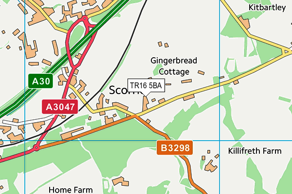 TR16 5BA map - OS VectorMap District (Ordnance Survey)