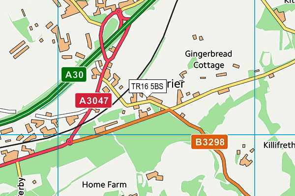 TR16 5BS map - OS VectorMap District (Ordnance Survey)