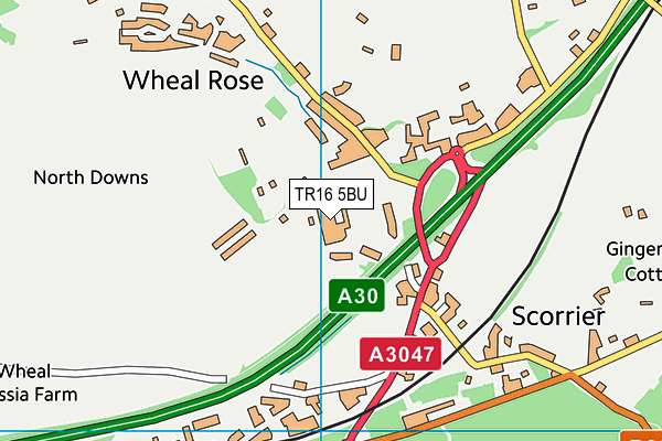 TR16 5BU map - OS VectorMap District (Ordnance Survey)