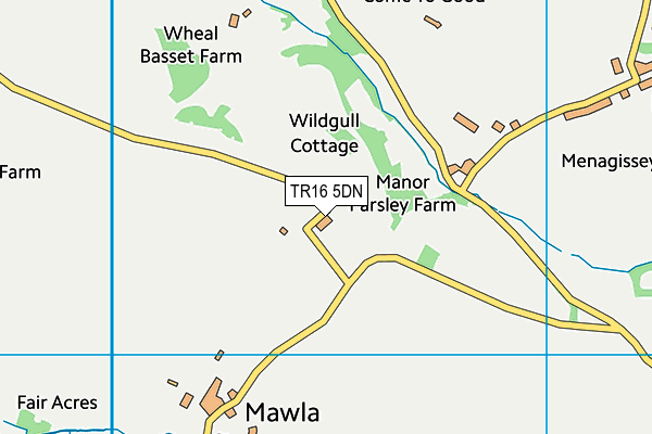 TR16 5DN map - OS VectorMap District (Ordnance Survey)