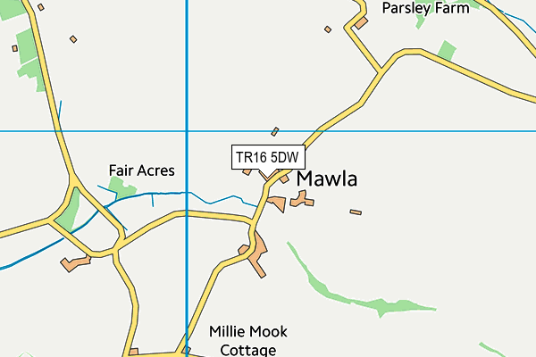 TR16 5DW map - OS VectorMap District (Ordnance Survey)