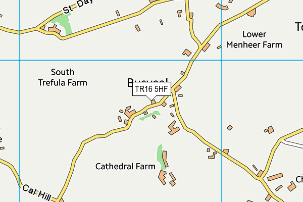 TR16 5HF map - OS VectorMap District (Ordnance Survey)