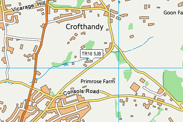 TR16 5JB map - OS VectorMap District (Ordnance Survey)