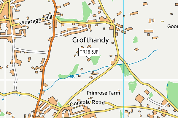 TR16 5JF map - OS VectorMap District (Ordnance Survey)