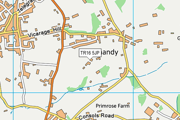 TR16 5JP map - OS VectorMap District (Ordnance Survey)