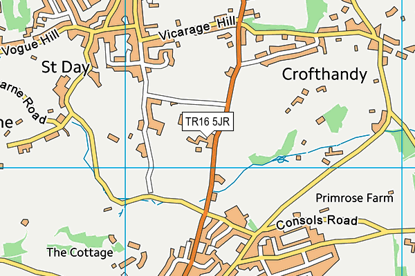 TR16 5JR map - OS VectorMap District (Ordnance Survey)